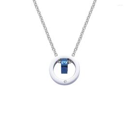 Pendant Necklaces Simple LOVE Double Circle Couple Necklace Ins Personality Hip Hop Ring Men And Women