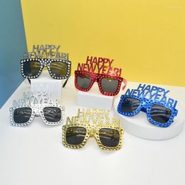 Sunglasses Frames HAPPY YEAR Funny Glasses Year's Christmas Po Prop Decorations Navidad Kids Gift