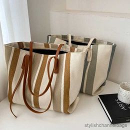 Stuff Sacks 2023 Fashion Women Canvas Shoulder Bag Large Capacity Luxury Designer High Quality Casual Handbag Tote Bag Shopping Beach Bag