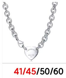 18k gold Plated 925 silver jewelry necklaces for women mom chain link luxury jewellery heart pendant necklace custom Top Quality Wedding Party wholesale gifts girls