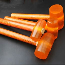 Hammer 50mm75mm Wooden Handle Rubber Hammer Double Faced Tile Marble Floor Installation Mallet Plastic Wearresistant Hand Tool