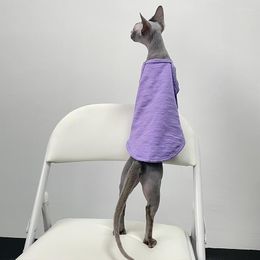 Cat Costumes Sphynx Vest Cotton Spring Summer Soild Hairless Clothes Kitten Sleeveless T Shirt Puppy Small Dogs Clothing For Sphinx