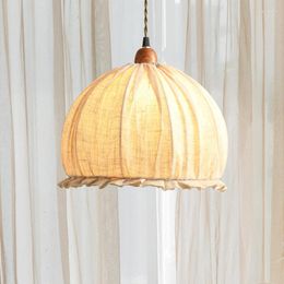 Pendant Lamps Nordic Fabric Lights Bedroom Bedside Lamp Modern Dining Room Cloth Hanging Living Decor Home Lighting Fixtures