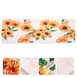 Curtain 2Pcs Kitchen Window Sunflower Prints Short Valance