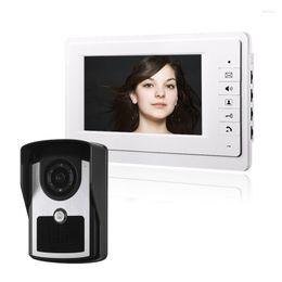 Video Door Phones SYSD Doorbell Intercom System 7'' Colour Monitor Phone IP55 Rainproof Kit IR Camera