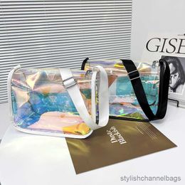 Stuff Sacks Summer Transparent Laser Crossbody Bag for Women New Design Jelly Candy Colors Messenger Bag Clear Beach Shoulder Bag