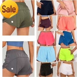 LU-0160 Brand Womens Yoga Outfits High Waist Shorts Exercise Short Pants Fitness Wear Girls Running Elastic Adult Sportswearlu