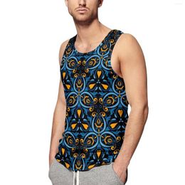 Men's Tank Tops Floral Mandala Top Mens Vintage Print Bodybuilding Oversized Summer Streetwear Graphic Sleeveless Shirts