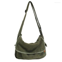 Evening Bags Logy Cotton Teenager Casual Canvas Big Capacity Shoulder Bag For School Female Multi-pockets Book Slouchy Messenger