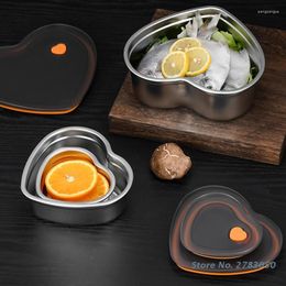 Dinnerware Sets 304 Stainless Steel Fresh-keeping Box Heart Shaped Lunch Boxes Sealed Foods Storage Refrigerator Fruit Freezer