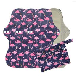 Женские трусики 4pcs очень большие многоразовые менструальные прокладки тяжелый поток санитарная промываемая мама полотенце с 1 влажной сумкой