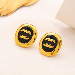 Charm Gold Plated Designers Letter Stud Famous Women Enamel Earring Wedding Party Jewerlry Top Quality 20style Y240429