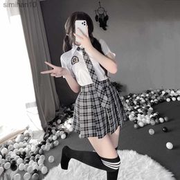 Sexy Set Free Shipping Womens Kawaii JK Uniform Sexy Lingerie Clothing Cute School Girl Cosplay Exotic Costumes Skirt Suit Set L230518