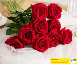 Red Rose Silk Artificial roses White Flowers Bud Fake Flowers for Home Valentines Day gift Wedding Decoration indoor Decoration GD207