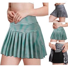 Skirts 2023 Tennis Women Golf Pleated Pantskirt Sports Fitness Shorts Pocket High Waist Yoga Running Skirt Gym Clothing