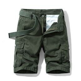 Men's Shorts Summer Cotton Tactical Cargo Shorts Men Fashion Khaki Shorts Casual Military Short Pants Loose Pocket Men's Short Green 230518