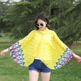 Scarves Fashion Women Scarf Shawl Poncho Printed Sunscreen Sun Protection Beach Bikini Cover Soft Comfortable Sarong