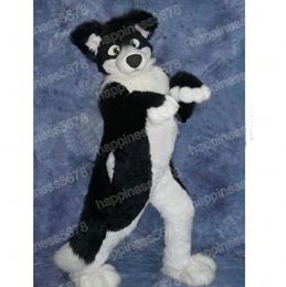 Halloween Long Fur Wolf dog Mascot Costume Carnival Unisex Adults Outfit Adults Size Xmas Birthday Party Outdoor Dress Up Costume Props