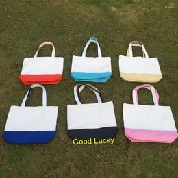 Storage Bags 5pcs/lot Arrival 6 Colours Good Quality Double Colour Strap Canvas Tote Bag Personalise Bridesmaid Gift