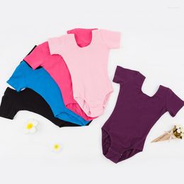 Stage Wear Short Sleeve Gymnastics Leotard Ballet Dance Dress For Children Kids Girl Tutu Skirt Skate Dresses Outfits