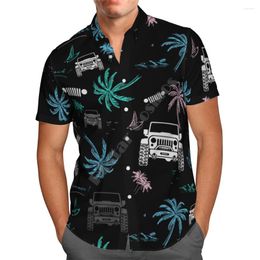 Men's Casual Shirts Hawaii Shirt Hawaiian Beach Summer Flower Car Printed 3d Men's Harajuku Tee Hip Hop 16