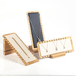 Jewellery Stand est Bamboo Display Necklace Earring Multiple Easel Showcase Holder for s 230517