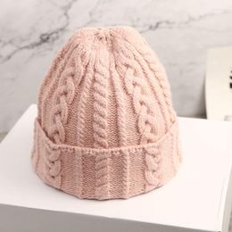 Beanies Beanie/Skull Caps Women's Series Autumn And Winter Korean Knitted Hat Warm Twist Solid Colour Wool Cap Oliv22