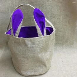 Gift Wrap 50pcs Ear Burlap Bags Easter Baskets Bag Tote Jute Buckets With Ears