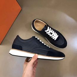 2023 Perfect Nice Easy Men Sneaker Shoes Calfskin & Suede Goatskin Rubber Sole Chic Sports Outdoor Trainers EU 38-46 ShoeBox