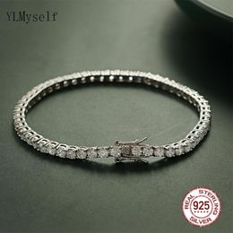 Bangle Pure Silver Of 1620.5CM Tennis Bracelet Jewelry 24mm 5A CZ Eternal Gift For Wife Stunning Real 925 Jewellery