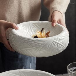 Plates White Oval Ceramic Plate Creative Bird's Nest Vegetable Household Shallow 8.8 Inch Main Dish Tableware