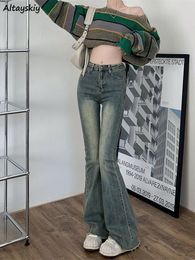 Men s Jeans Jins Suar Wanita Kurus Pinggang Tinggi Estetika Y2k Pakaian Celana Denim Dicuci Retro Mengepel Fashion Korea Jalan Baru 230517