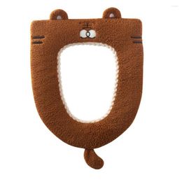 Toilet Seat Covers Cold Insulation Waterproof Back Cute Tiger Embroidered Pad Mat For Bathroom