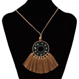 Pendant Necklaces Cotton Fringe Tassel Collar Ethnic Necklace Women & Pendants Long Thread Bohemian Tribal Jewelry