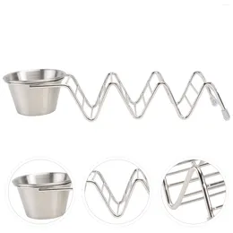 Dinnerware Sets Stainless Steel Taco Rack Sauce Dish Metal Tray Shell Holder Tortilla Roll Pizza Oven Accessories Plate Mexican Pancake