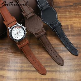 Watch Bands Genuine Leather Watch Strap 18 20 22mm Watchband With Mat Black Brown Coffee Leather Bracelet Wristwatch Band 230518