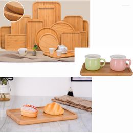 Plates Serving Tray Bamboo Rectangular Tea Wooden Plate For Cookie Decorative Coffee Platter Cheese