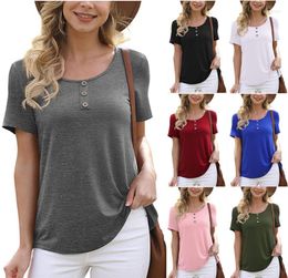 Women's T Shirts Loose T-shirts Women Jumpers Short Sleeve O-neck Tops Woman Pullover Female Solid Fashion Casual Cotton Cloth Undershit