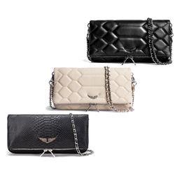 Luxo Pochette Rock Wings Zadig Voltaire Bag Womens Diamond Baguete Flap Cross Body Boly Sacts