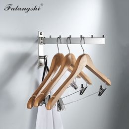 Hangers Racks Stainless Steel Folding Clothes Drying Racks Hangers Storage Balcony Wall Hanger for Clothes Organization With Robe Hooks WB3015 230518