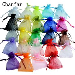 Jewellery Stand 50pcslot 24 Colours Organza Bags 7x9 9x12 10x15 13x18CM Packaging Wedding Gift Storage Drawstring Pouches Wholesale 230517