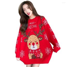 Women's Sweaters Autumn Winter Women Cute Christmas Elk Snowflake Letter Loose Raglan Sleeves O-Neck Long Style Female Casual Sweater Tops