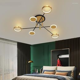 Chandeliers Gold Frame Aluminum Chandelier For Living Dining Room Bedroom Modern LED Lamp Indoor Deco Lighting Fixtures AC90-260V