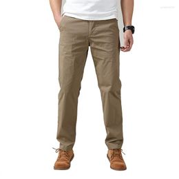 Men's Pants Men's Solid Colour Straight Casual Trousers Loose Outdoor Hiking Cotton Spring Autumn Thin Slim Fitting Men