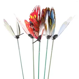 Decorative Flowers 5Pcs Yard Lawn Flower Bed Decor Garden Stakes For Home