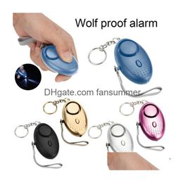 Other Alarm Accessories Personal Siren Song Keychain With Led Light Emergency Self Defence For Women Kids And Elderly Security Safe Dhiok