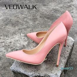 Dress Shoes Veowalk Brand Women Cute Stilettos Pumps Elegant Ladies Wedding Bridesmaids Pointed Toe Slip On Solid Color Pink