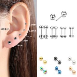 Stud 1Pair Medical Titanium Steel Stud Earring Small Ball Screws Small Earrings Ear Bone Nail Lip Piercing Body Jewellery Z0517