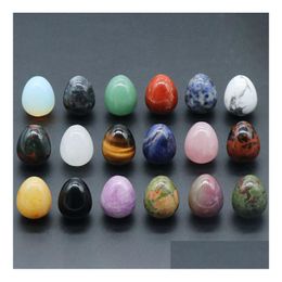 Stone 30Pc Easter Ornament 20Mm Egg Statue Natural Carved Decoration Rose Quartz Healing Crystal Gift Room Decor Drop Deliver Dhgarden Dh3Fp