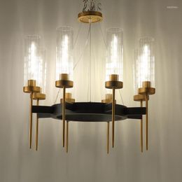 Chandeliers Modern Glass Chandelier E27 6 8 10 Heads LED Lamp Dining Room Living Hanging Art El Home Lighting PA0129